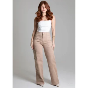 Calça Sarja Wide Leg